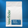 Viewfinder Worka Sakaro coffee in a white bag on a blue studio background